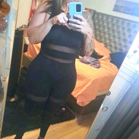 Sexy mesh front Jumpsuit sz 0X - Picture 3 of 10